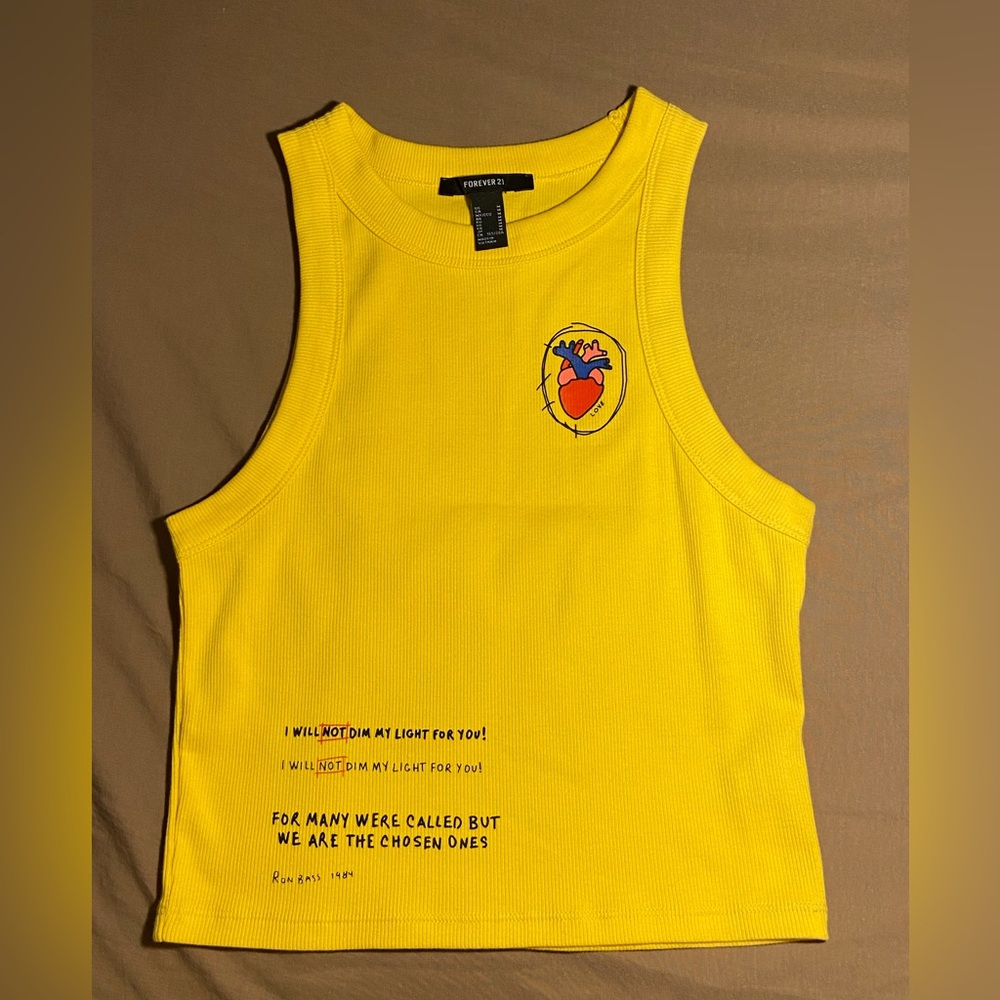 Yellow Graphic Tank Top